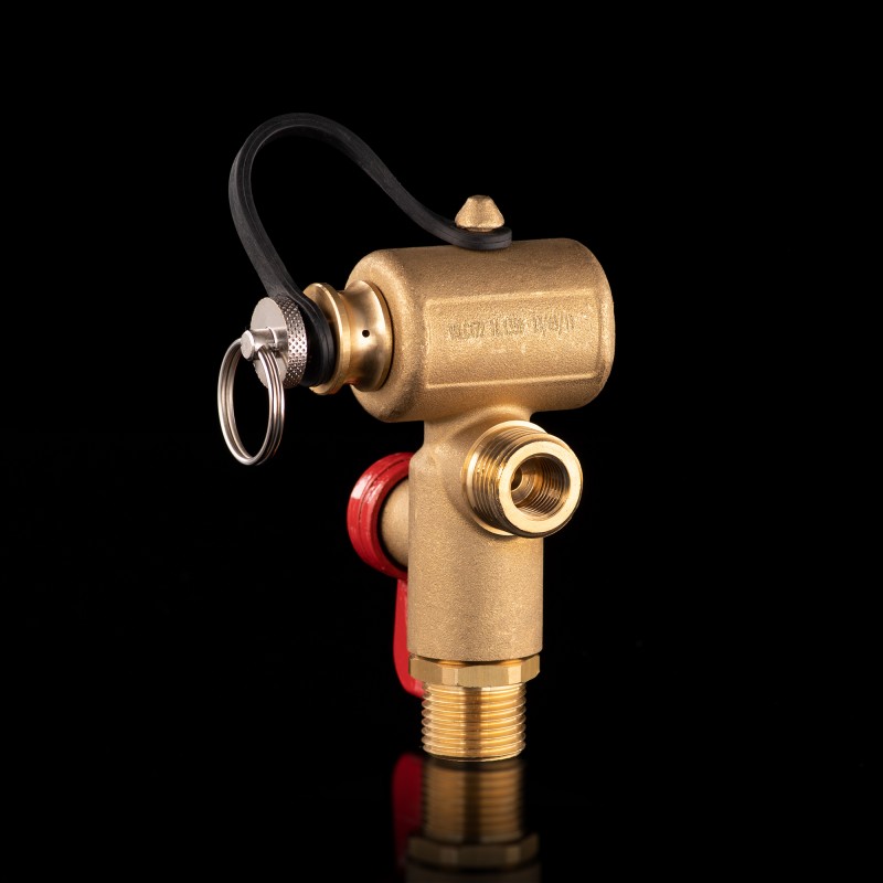 Вентиль заправочный метан EMER VALC472 с обратным клапаном и резьбой под манометр G 1/4 M14*1