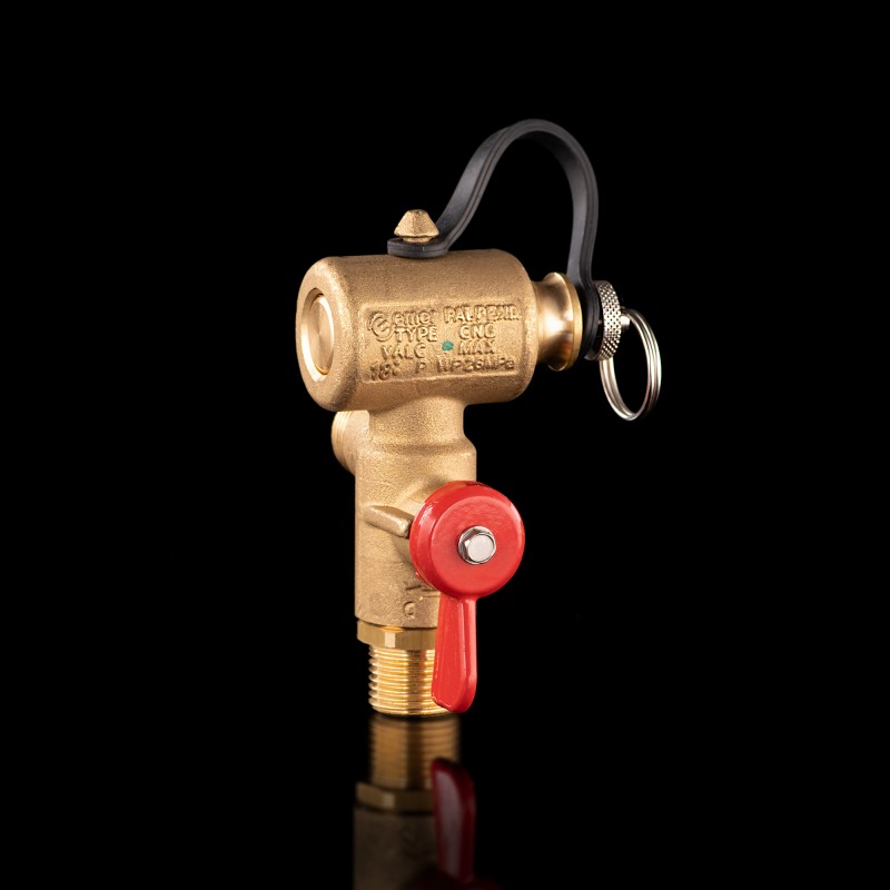 Вентиль заправочный метан EMER VALC472 с обратным клапаном и резьбой под манометр G 1/4 M14*1