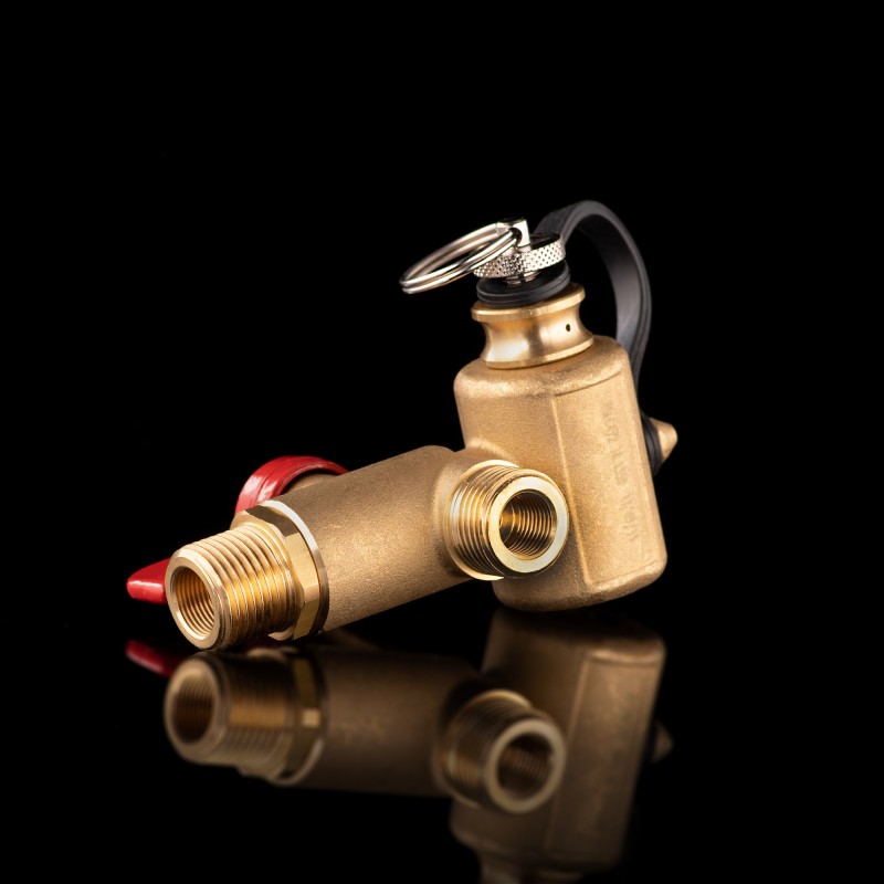 Вентиль заправочный метан EMER VALC472 с обратным клапаном и резьбой под манометр G 1/4 M14*1